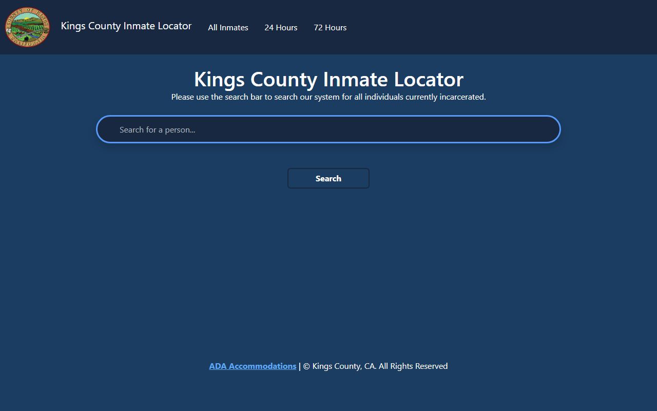 Kings County inmate population search locator home page